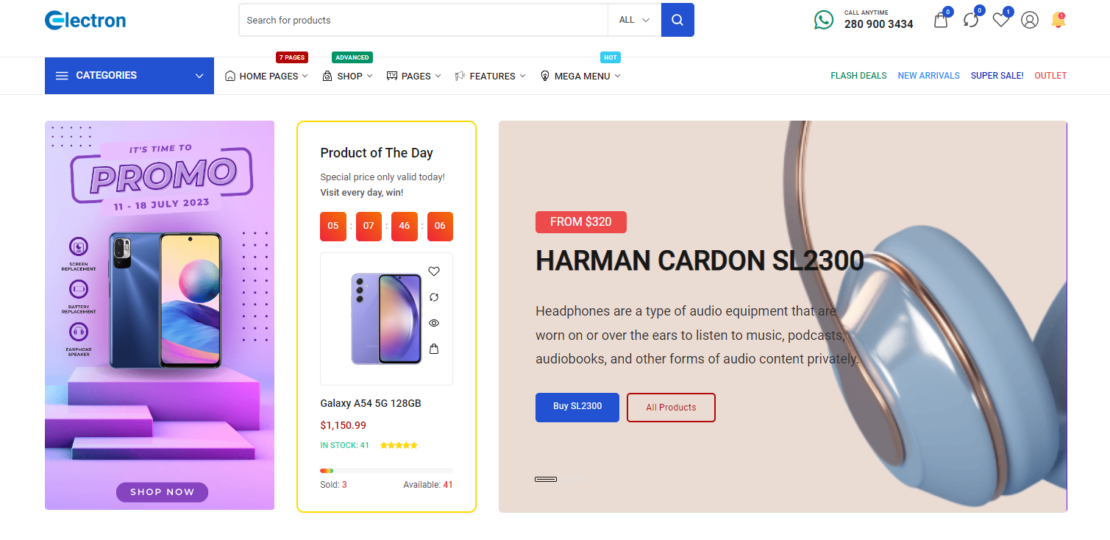 Electron – Elementor Electronics Store WooCommerce Theme